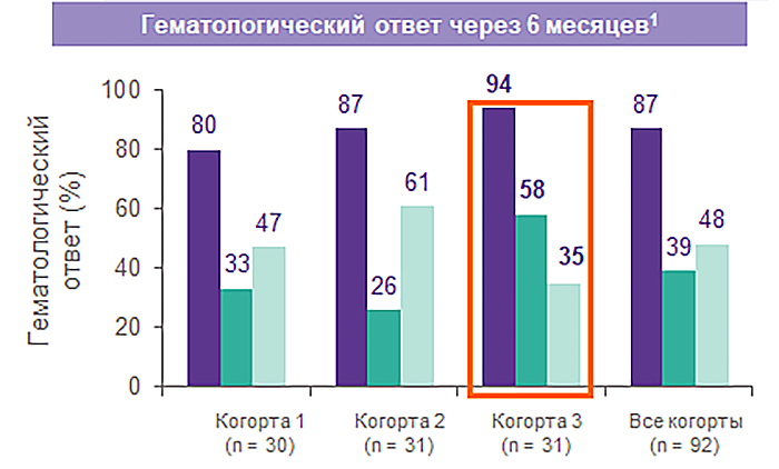 Гематологический ответ через 6 месяцев